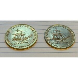 1970 Vancouver Sea Festival‎ 8th Annual HMS Discovery $1 Token Trade Coin
